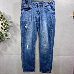 Special A Jeans Size Small S Light Wash Crop Mid Rise Distressed Stretch